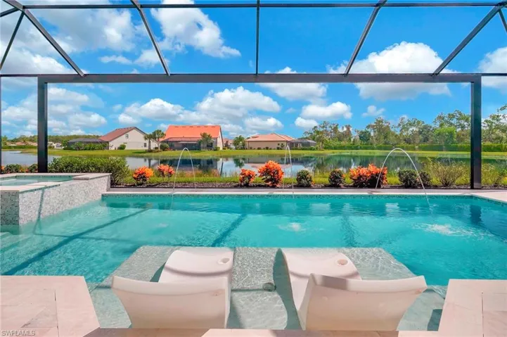 Pool with picture window screen to perfectly frame the waterview.