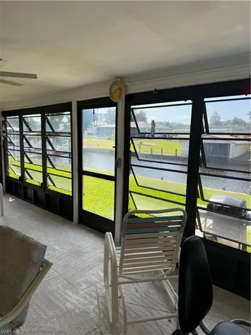 Screened with pass thru window to kitchen