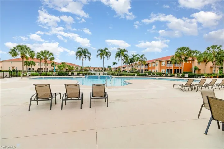 Community pool featuring a patio area