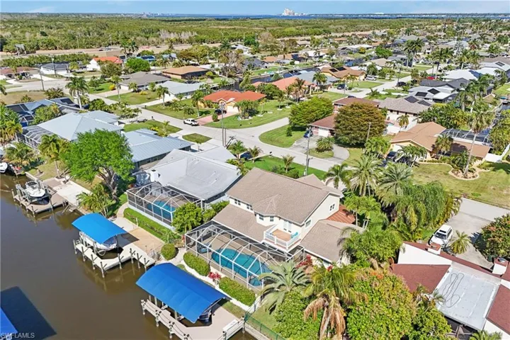 Aerial view of residential area