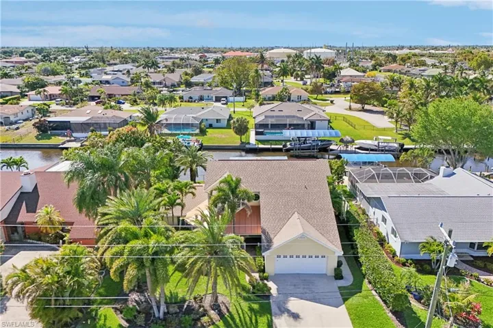 Aerial perspective of suburban area