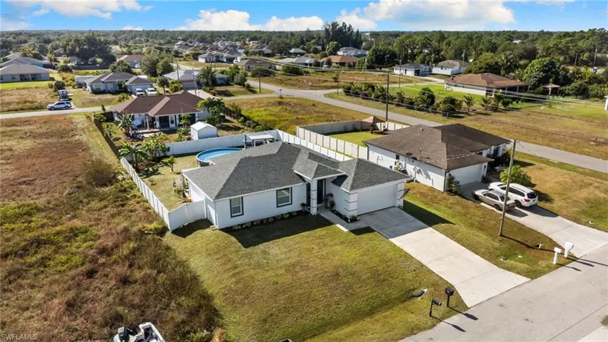 Aerial view of residential area