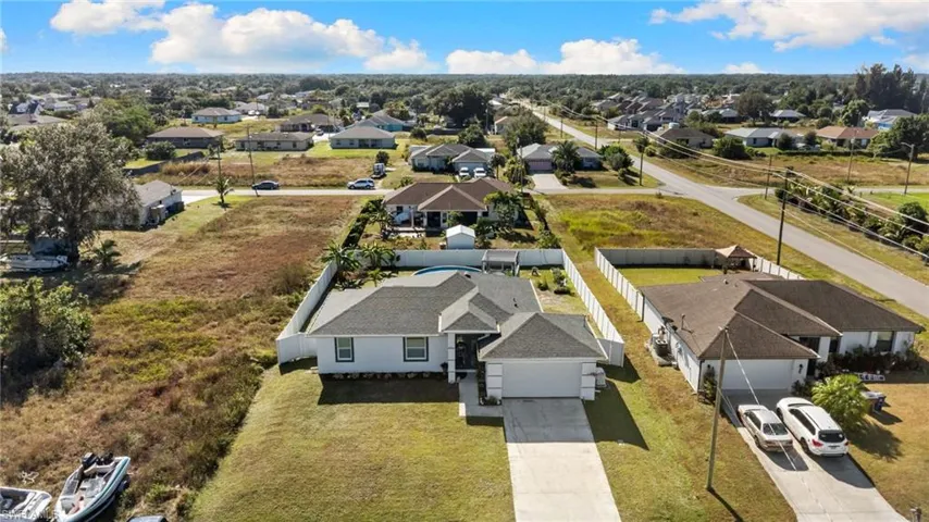 Aerial view of residential area