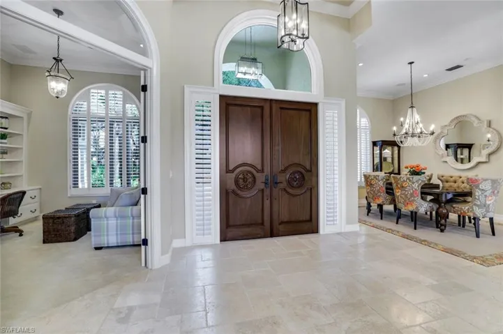 Striking Mahogany Double Entry Doors to Foyer