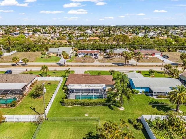 Aerial view of residential area