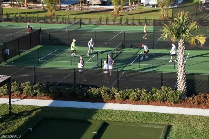 View of tennis court