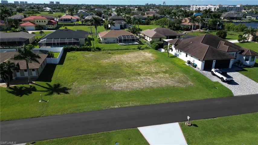 Aerial perspective of suburban area