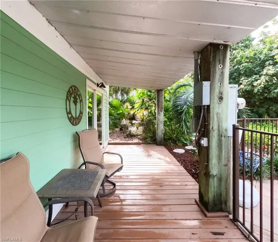 View of wooden deck