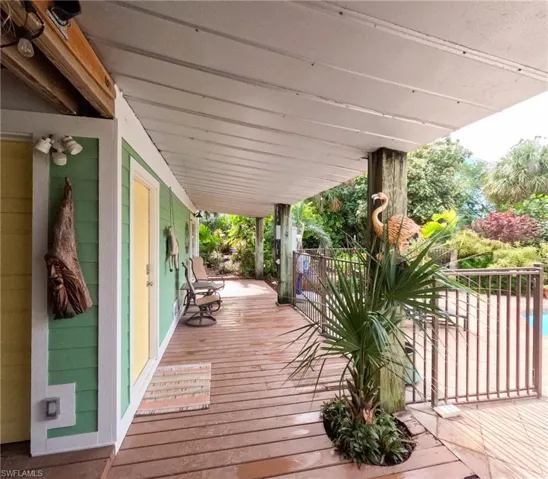 View of wooden deck
