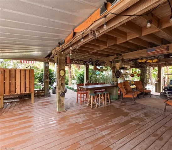 Deck featuring exterior bar