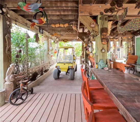 Deck featuring a bar
