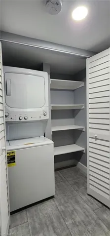 Washer & Dryer closet. Plenty of storage