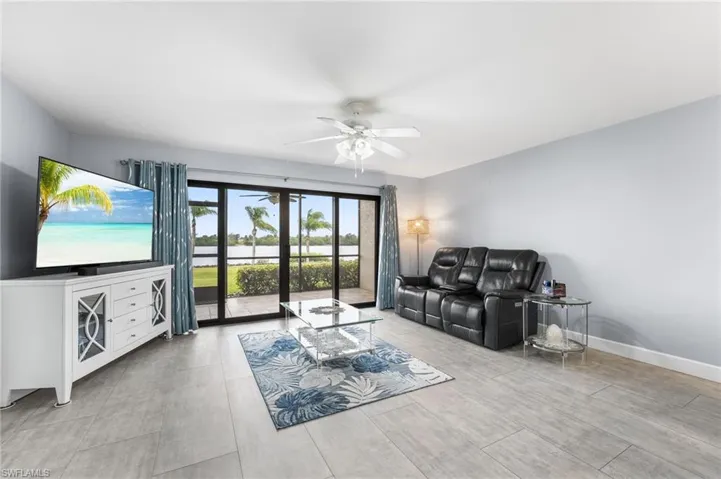 Living room with ceiling fan
