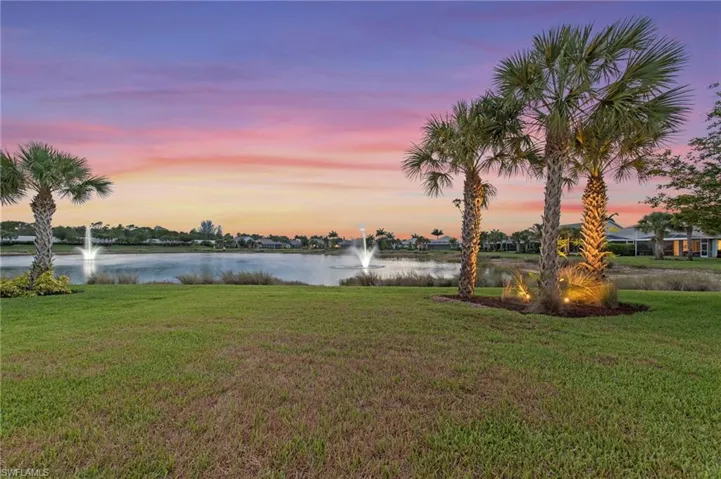 Beautiful view of the fountains from the rear of the home