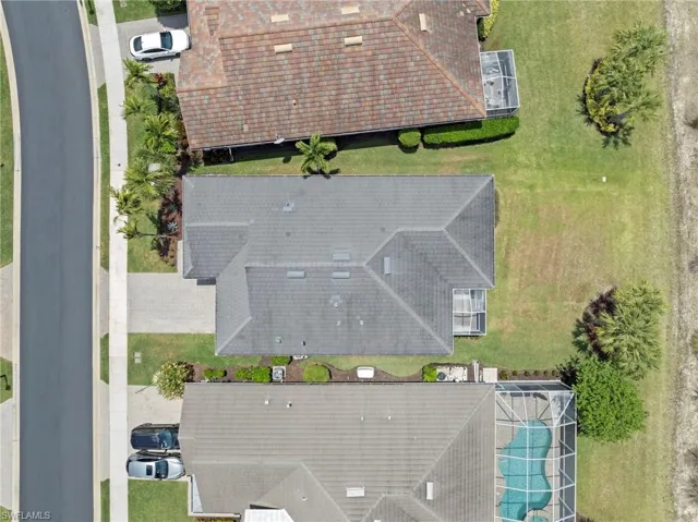 Aerial view directly above home