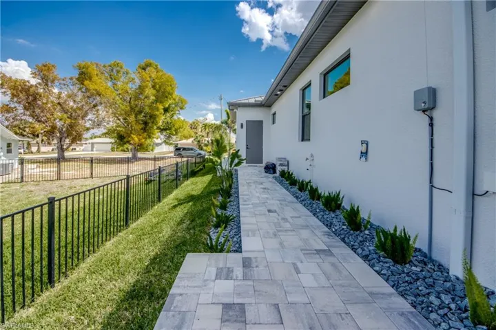 View of fenced backyard