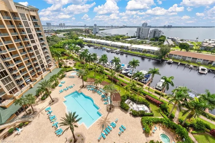 Patio View featuring  pool and a large body of water