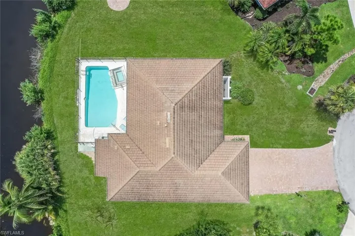 Bird's eye view of a pool