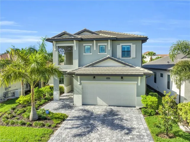 View of front of home with a 2 car garage