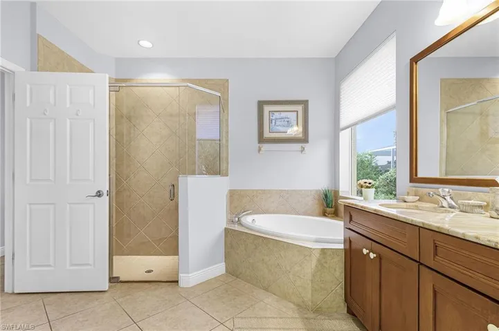 Primary bath with large shower area.