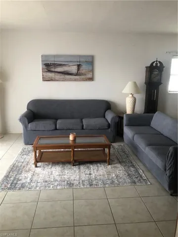 View of tiled living room