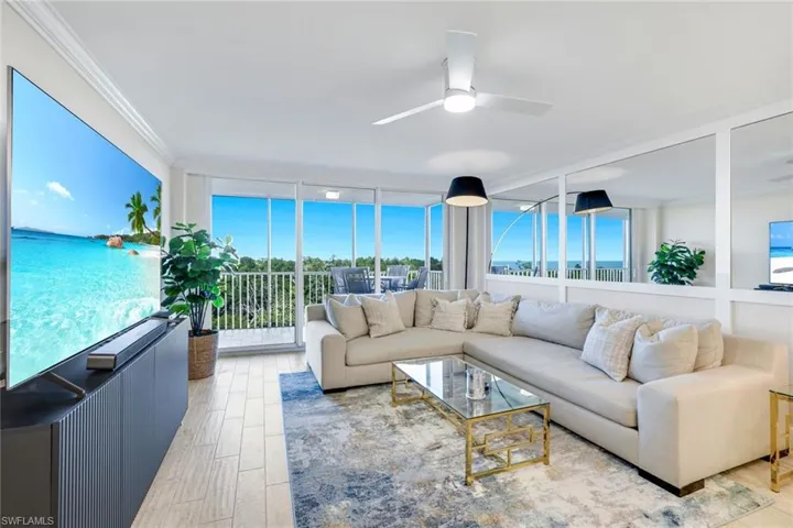 Living area with view of the Gulf