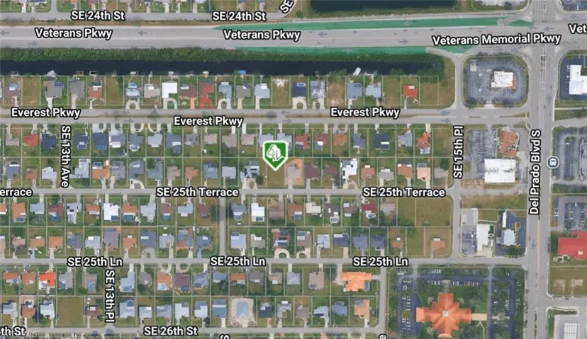 Aerial view of property's location