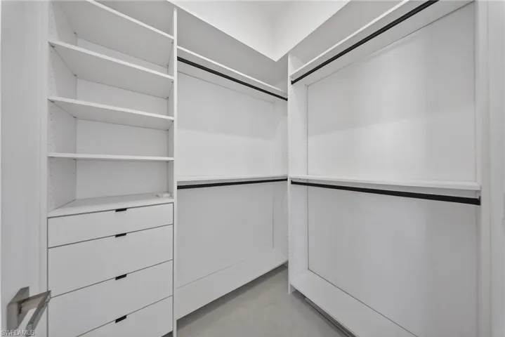 View of custom walk-in closet.