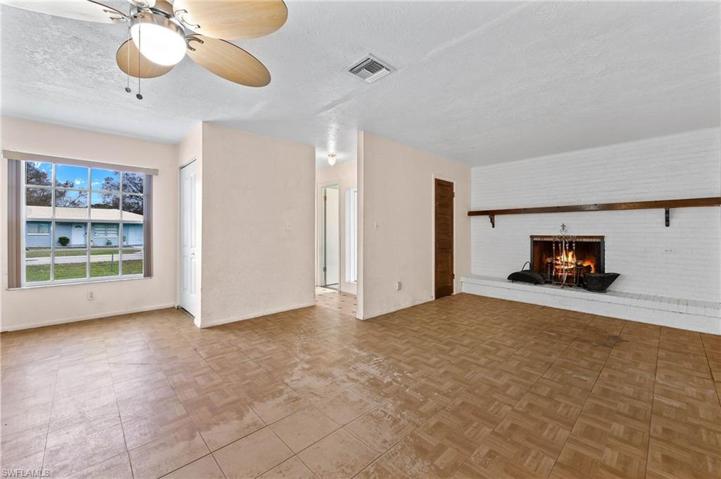 Family room with entrance to primary bath
