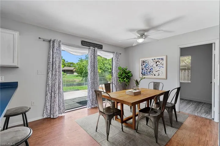 Room has been virtually staged to showcase potential furniture design layout.