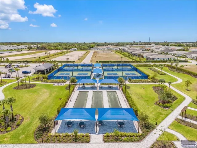 Aerial view of residential area