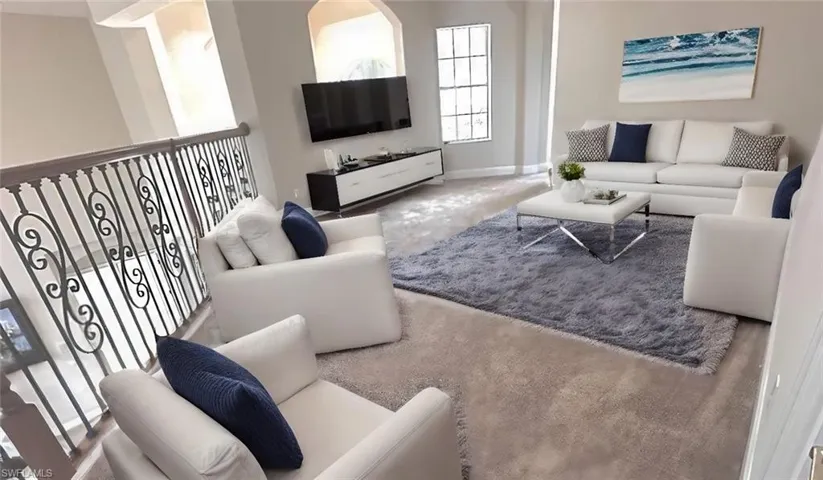 View of carpeted living room