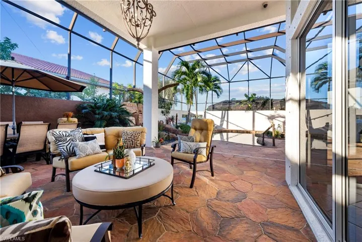 View of patio / terrace featuring a lanai and outdoor lounge area
