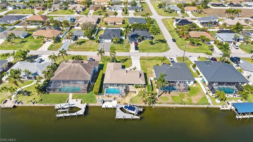 Aerial view of residential area