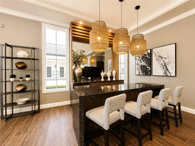 Bar area in billiards room