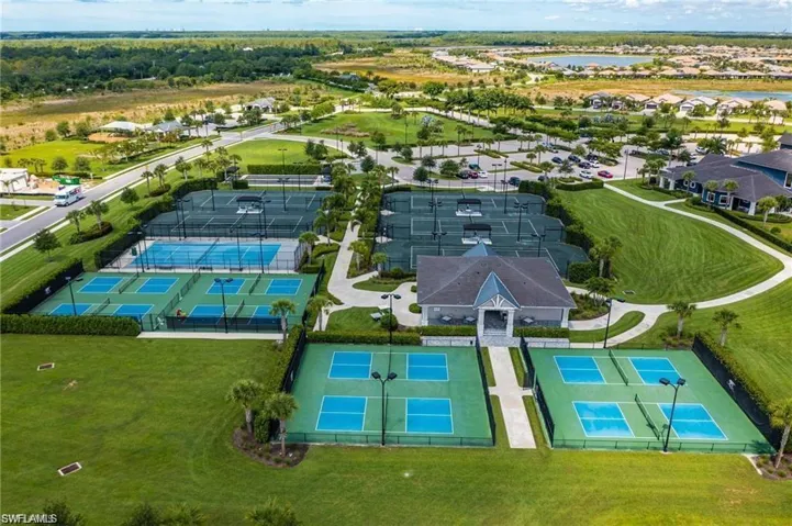 Aerial view of Pickleball courts