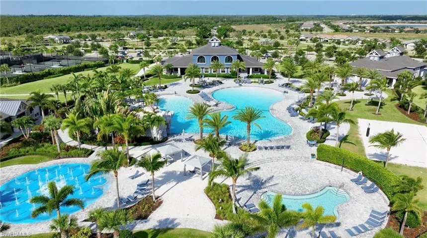 Bird's eye view of a pool