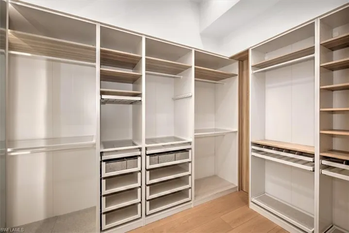 Furnished closets with motion-sensor lighting