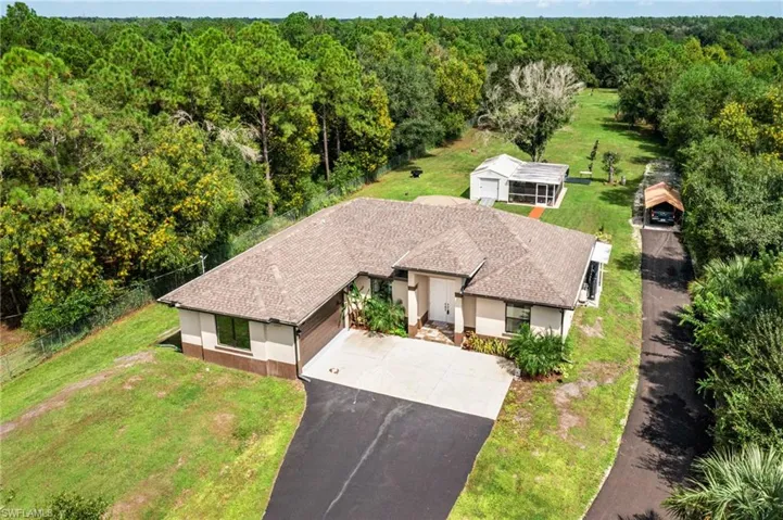 Birds eye view of property