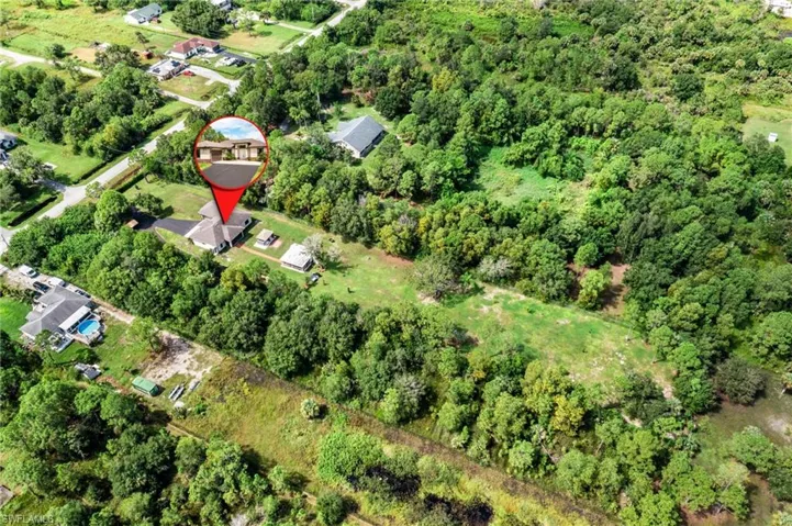 Birds eye view of property