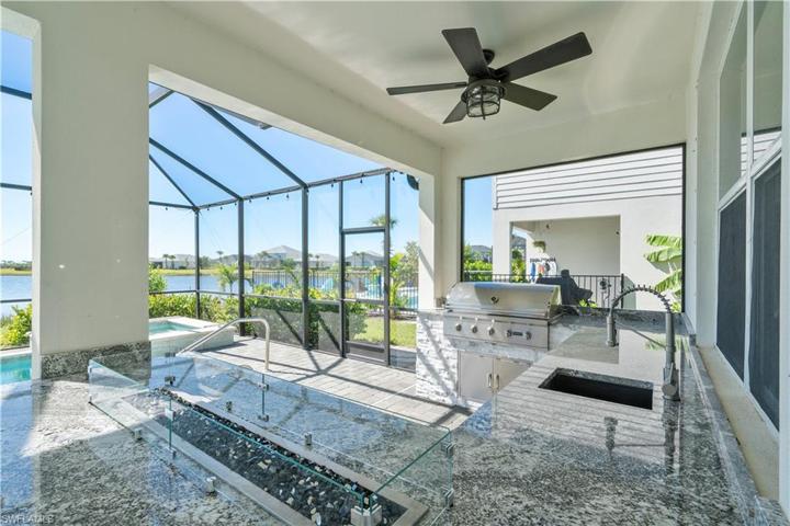 Outdoor kitchen with firepit