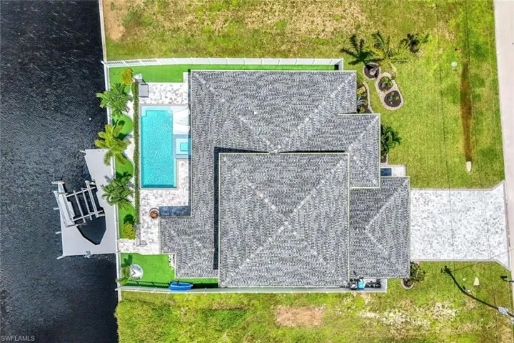 Aerial view of the house