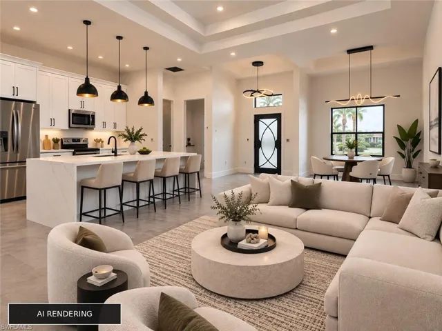 AI RENDERING – Same fixtures and layout is in place