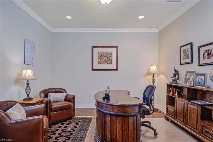 Office featuring crown molding