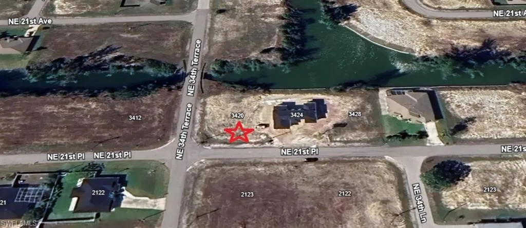 Aerial view of property's location