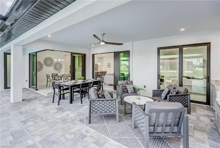 View of patio / terrace featuring ceiling fan