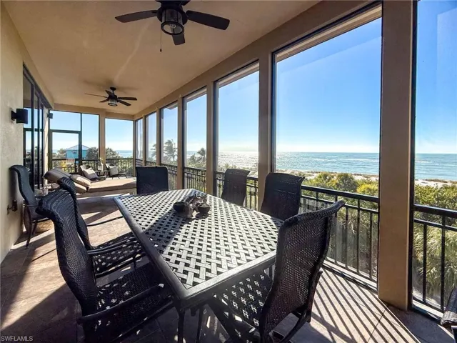 Covered Porch with Amazing Views Dining Area