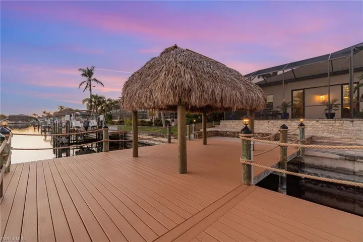 Dock area featuring a tiki hut with Room to add a lift!