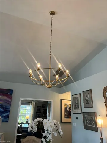 Detailed view of suspended lighting