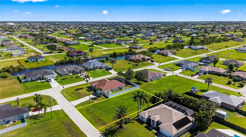 Aerial view of residential area